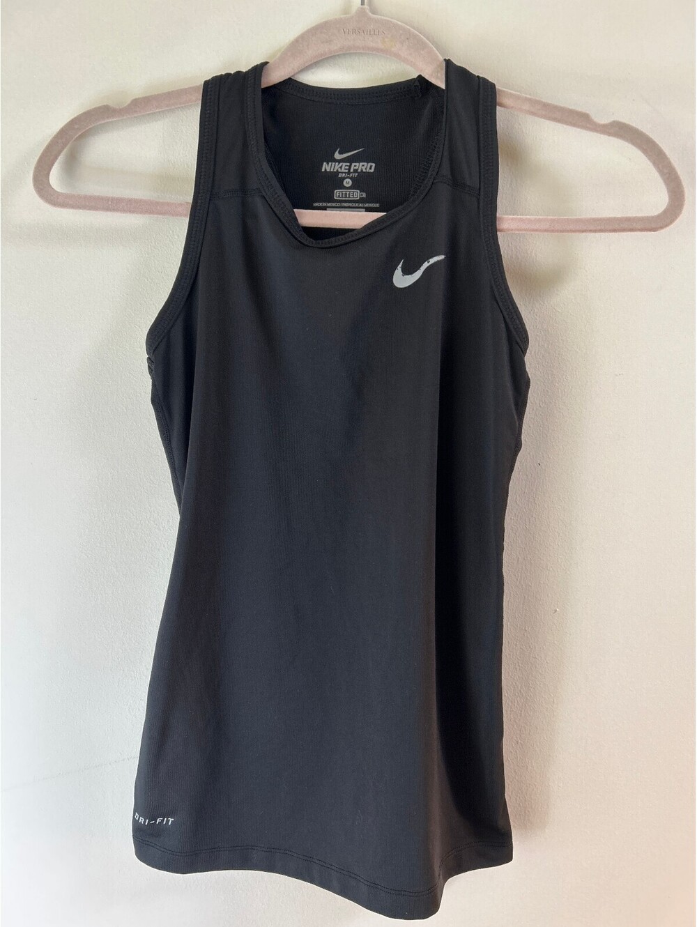 Nike Pro Dri-FIT Fitted Tank Top Women's Medium Black Compression Workout Gym